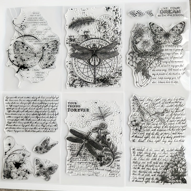 6pcs Cartoon Transparent Journal Seal for Student Card Making DIY Scrapbooking