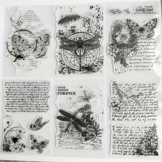 6pcs Cartoon Transparent Journal Seal for Student Card Making DIY Scrapbooking