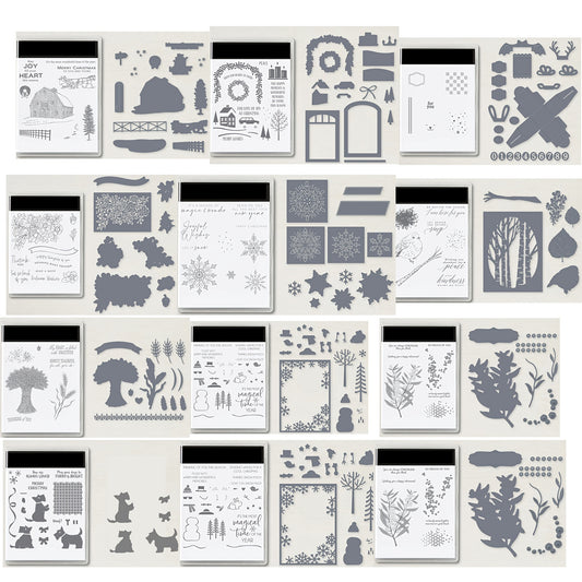 Christmas Tree Animals Clear Stamp & Die Set for Card Making DIY Scrapbooking