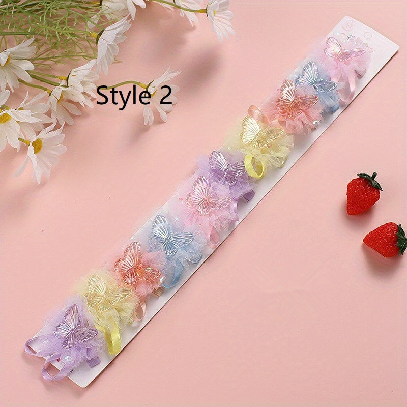 10pcs Sweet Bow Butterfly Hair Clips Princess Hair Accessories