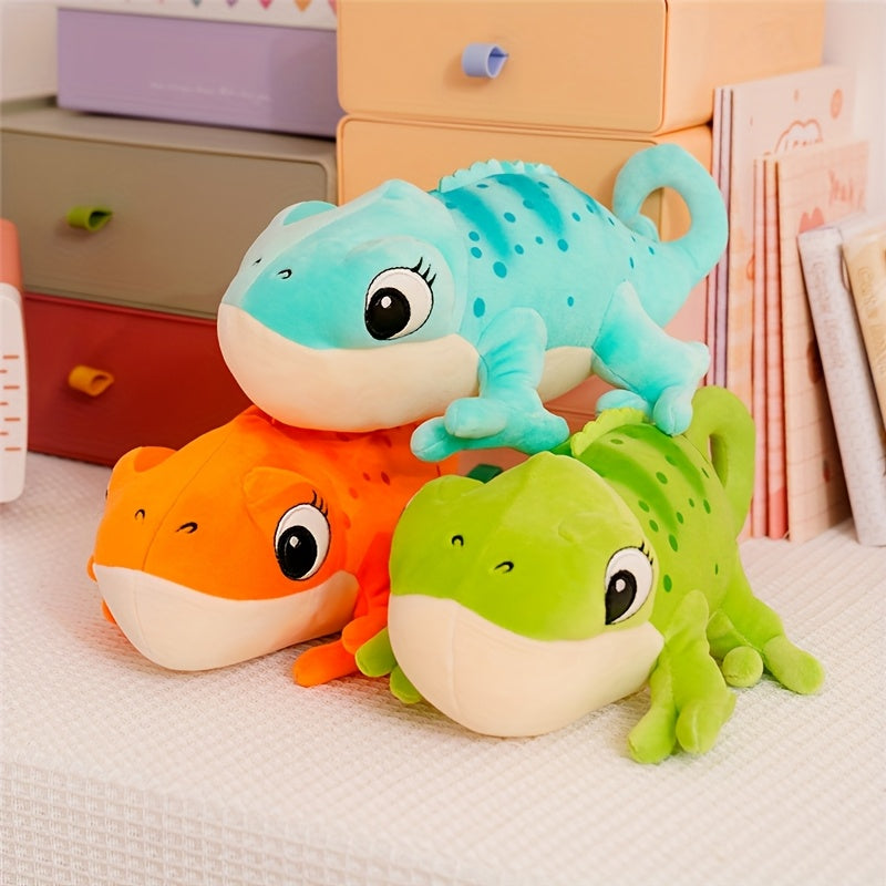 11in Plush Chameleon Stuffed Animal Soft Fabric Orange Green Halloween