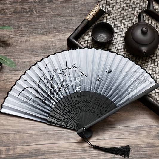 1pc Portable Retro Printed Folding Fan Chinese Style Folding Random