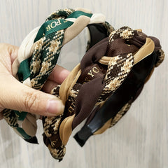 French Knotted Headband for Women Twist Braided Hairband Block Hair Accessories