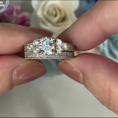 Couples Rings Set Stainless Steel Wedding Engagement Rings