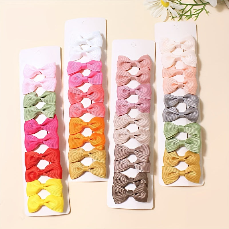 10 Pcs Grosgrain Ribbon Hair Bows Clips Colorful Hair Accessories