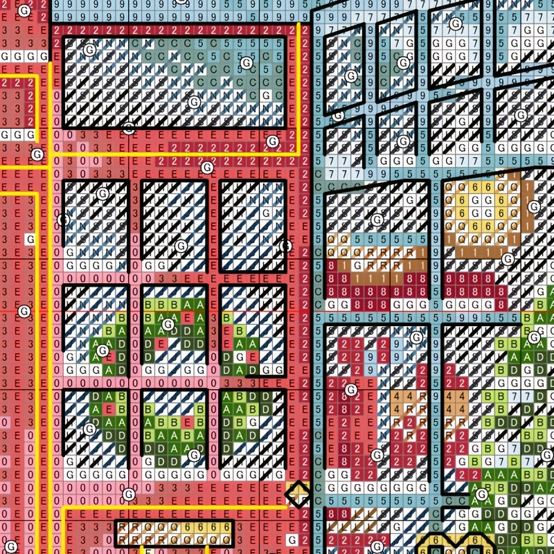 Christmas Coffee House Cross Stitch Kit for Beginners