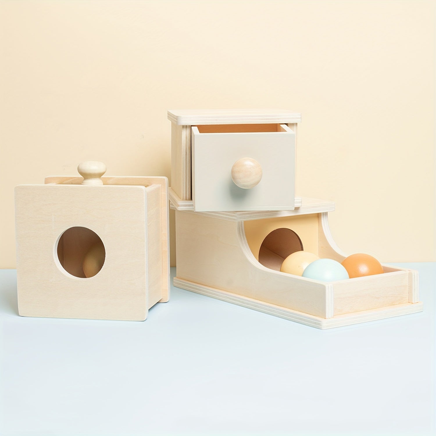 Montessori Coin&Ball Box Toys Object Permanence Toys For Toddlers