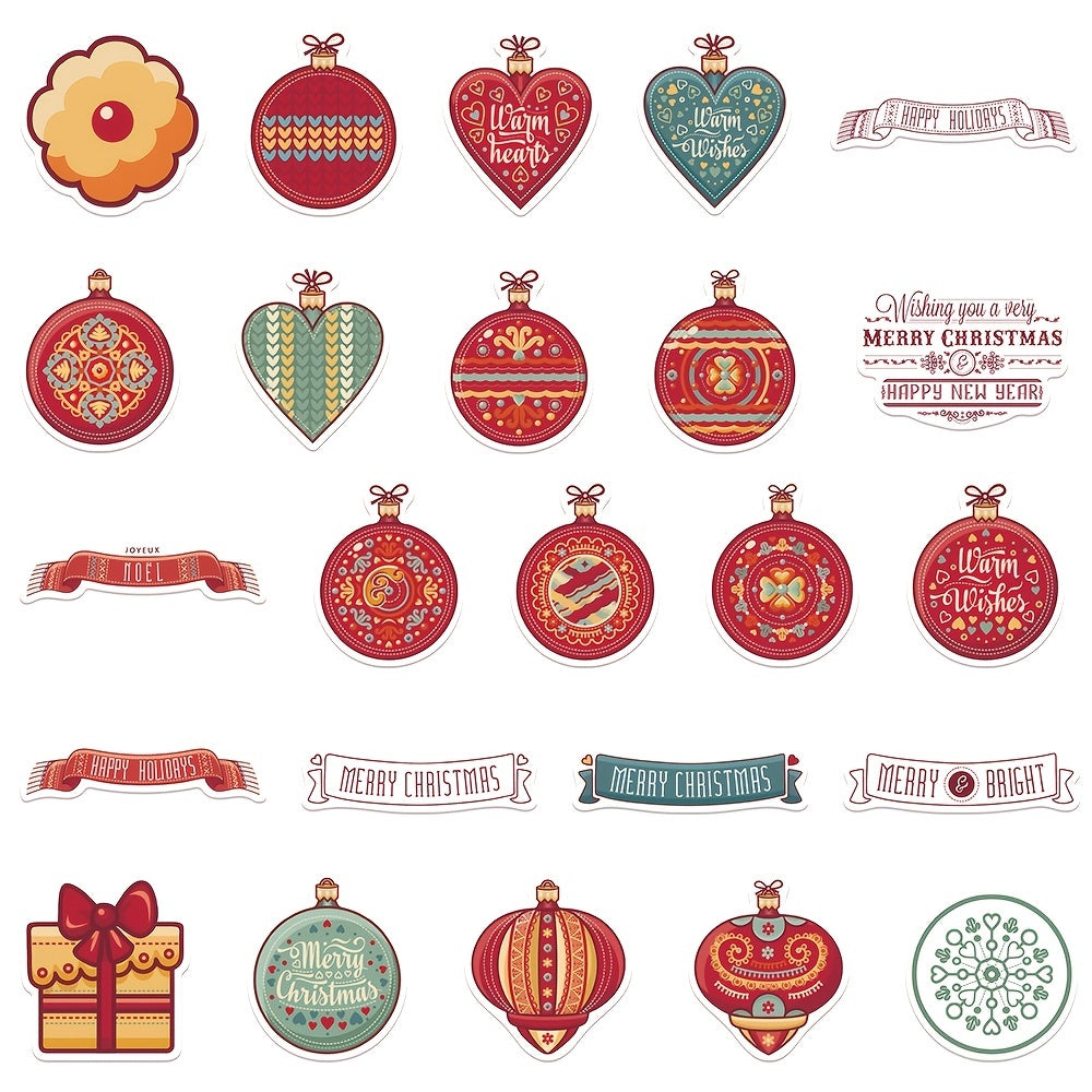 48pcs Christmas Stickers DIY Waterproof Cup Phone Case Insulation Stickers