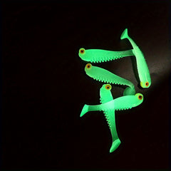 10pcs Glow in the dark Bionic Small Fish Soft Lures T tail Soft Lure