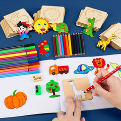 20pcs Wooden DIY Drawing Template Set Educational Tool