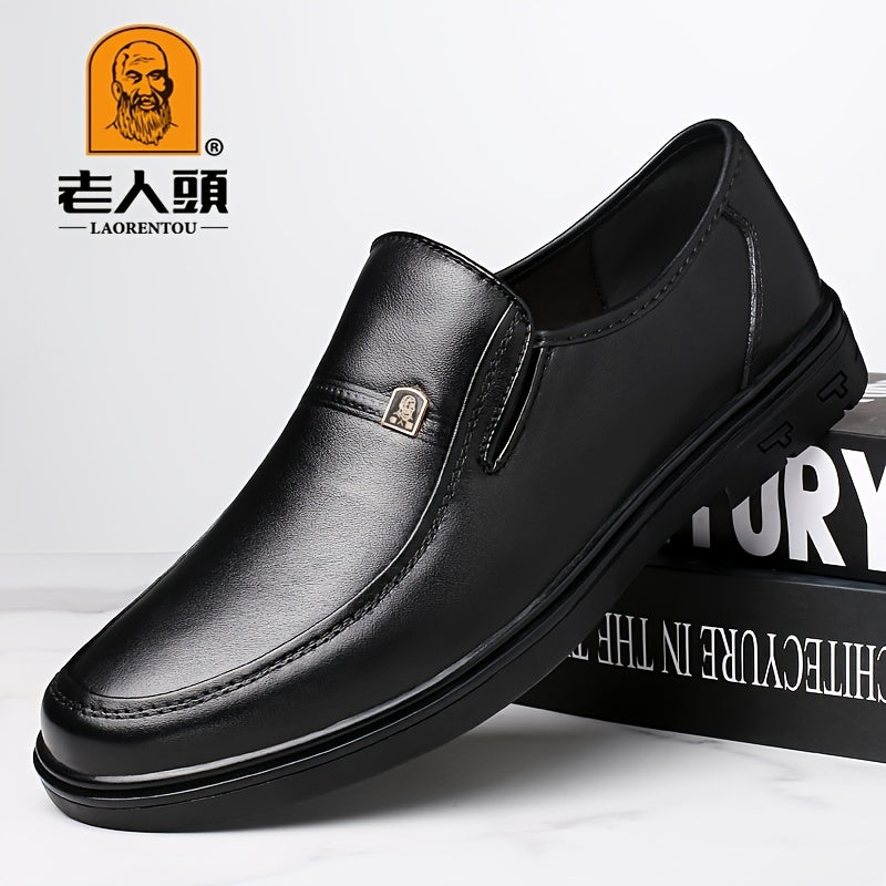 LAORENTOU Men's Leather Round Toe Dress Shoes