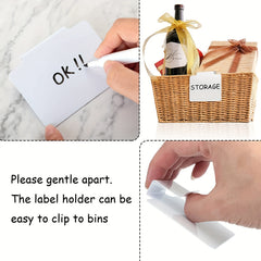 10pcs Plastic Clip on Baskets & Bin Labels for Office Organization