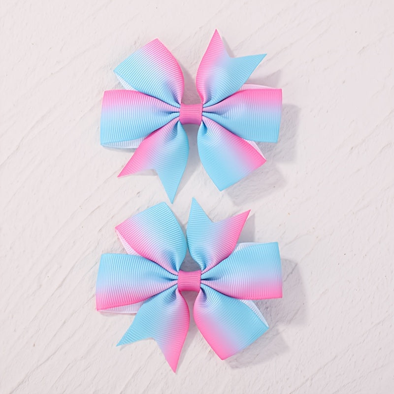 2pcs Bow Hair Clip Ponytail Clip Baby Girls Hair Accessories Set