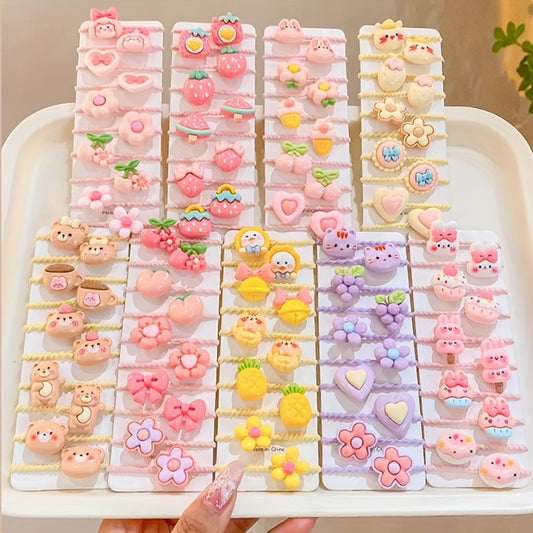 10pcs Cute Cartoon Animal Hair Rope for Girls