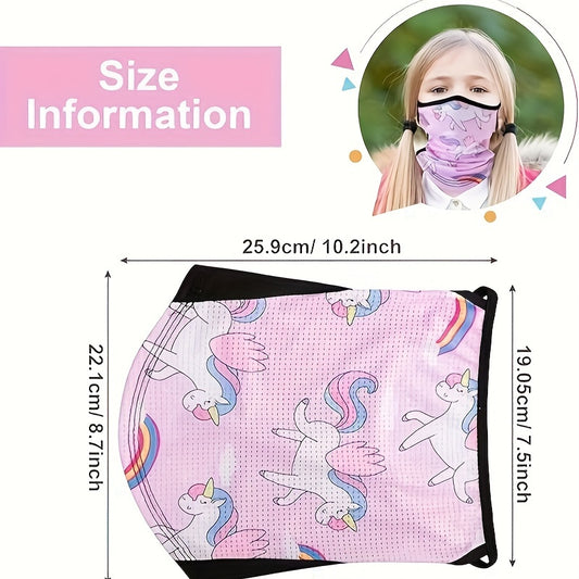 4pcs Kids Neck Gaiter With Ear Loops UV Protection