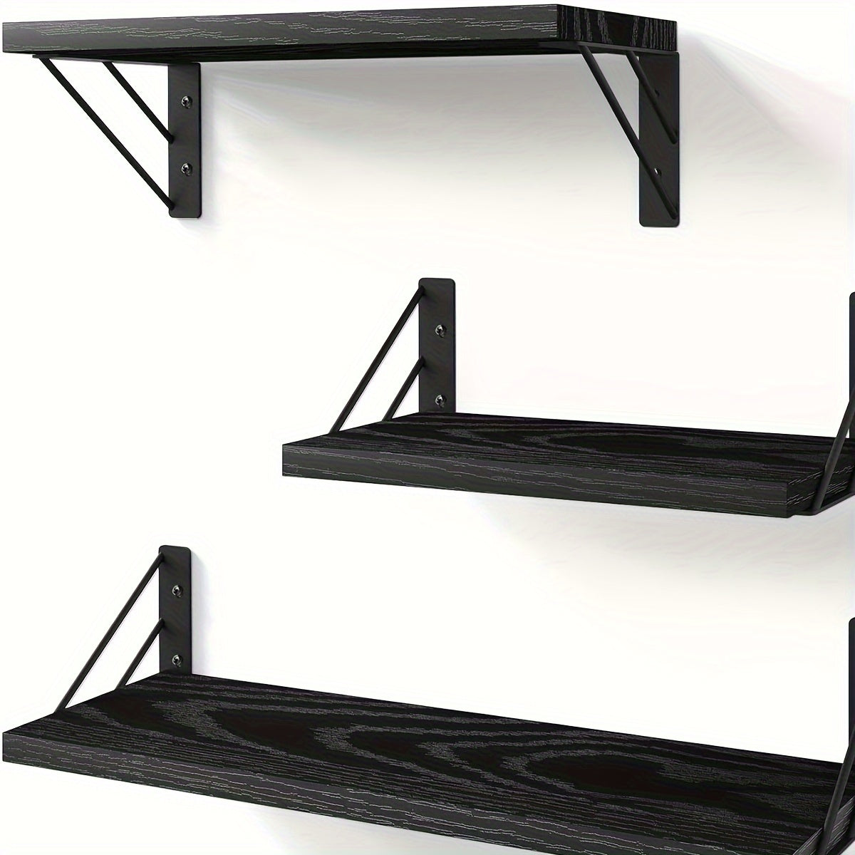 Adjustable Kitchen Racks 3 Tier Wall Shelves Wooden Storage Hanging Shelf