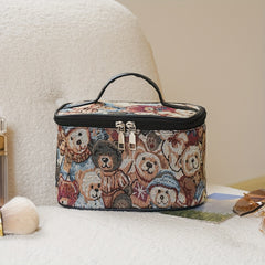 Bears Pattern Makeup Organizer Bag Portable Cosmetic Brush Storage Bag