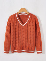 Kids Uniform Knitted Pullovers V-neck Sweaters School Clothes
