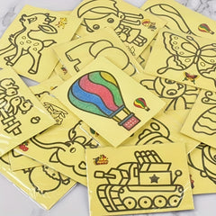 10pcs Sand Painting Set DIY Colorful Sand Making Cartoon Small Gift