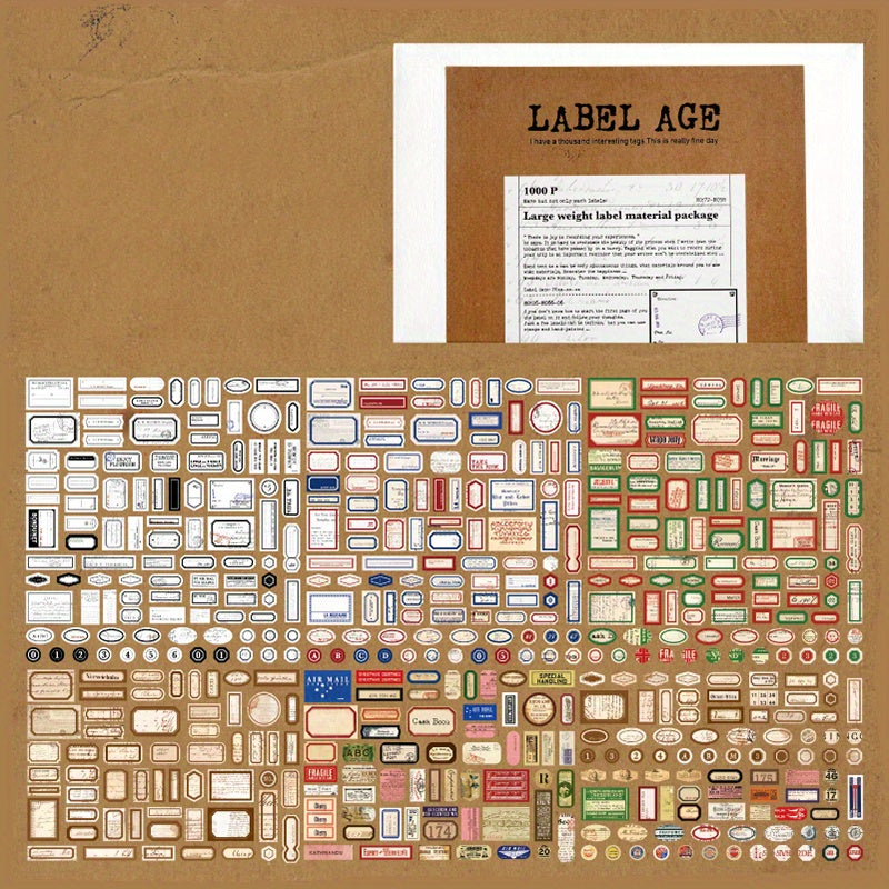 1000pcs Vintage Stickers for DIY Projects and Collages