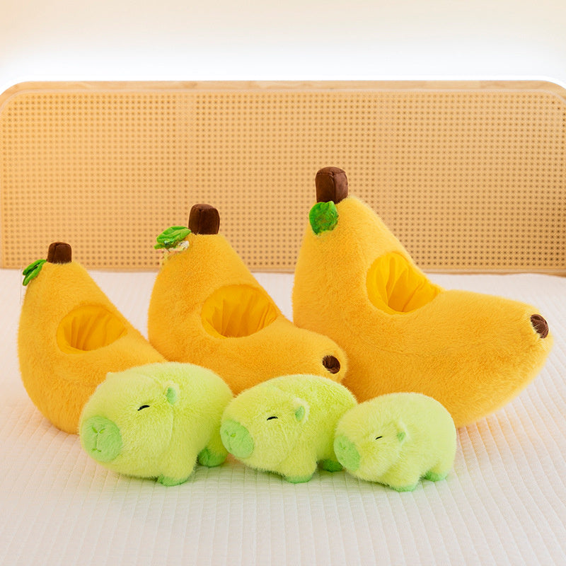 Banana Capybara Plush Toy Fun Novelty Pillow Birthday Gift