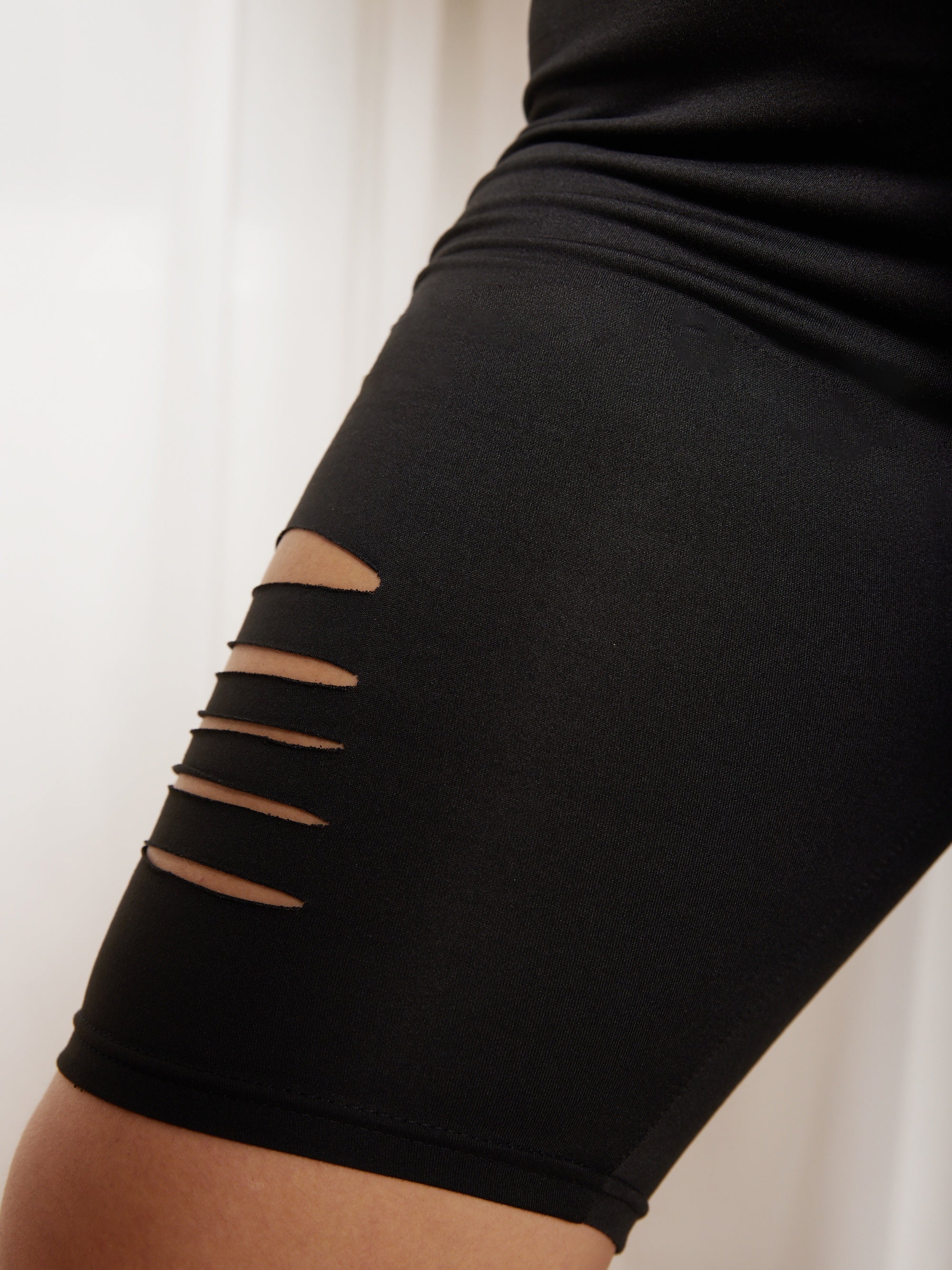  High Stretch Biker Shorts - Skinny Fit Cut Out Casual Shorts