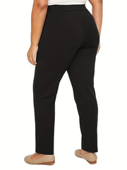  High Rise Stretch Tapered Leg Trousers