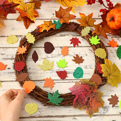 100pcs Autumn Leaf Golden Craft Foam Stickers DIY Decoration Crafts