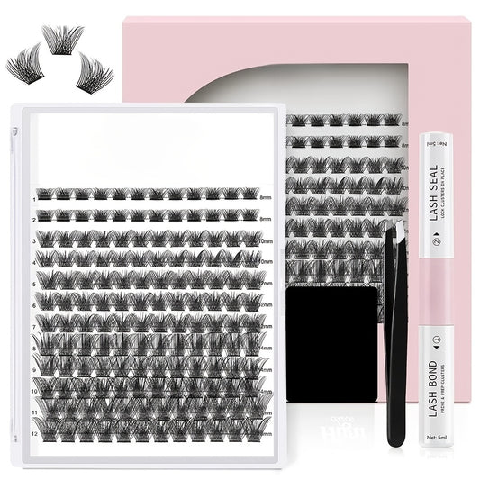144 Pcs Cluster Eyelash Extension Kit D Curl Volume Wispy Lashes