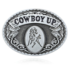 Western Cowboy Belt Buckle Retro Pattern COWBOYUP Personality Buckle