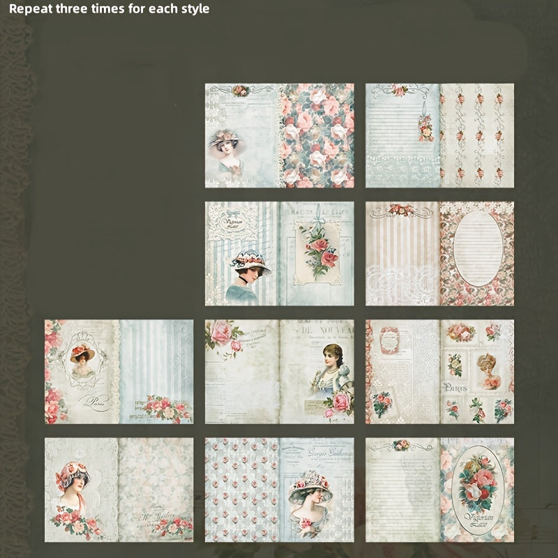 30pcs Manor Maiden Series Large Size Character Notebook for Students