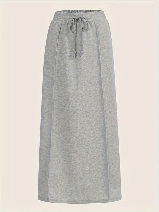 Sporty Skirt Women's Plus Elastic Drawstring Maxi Skirt