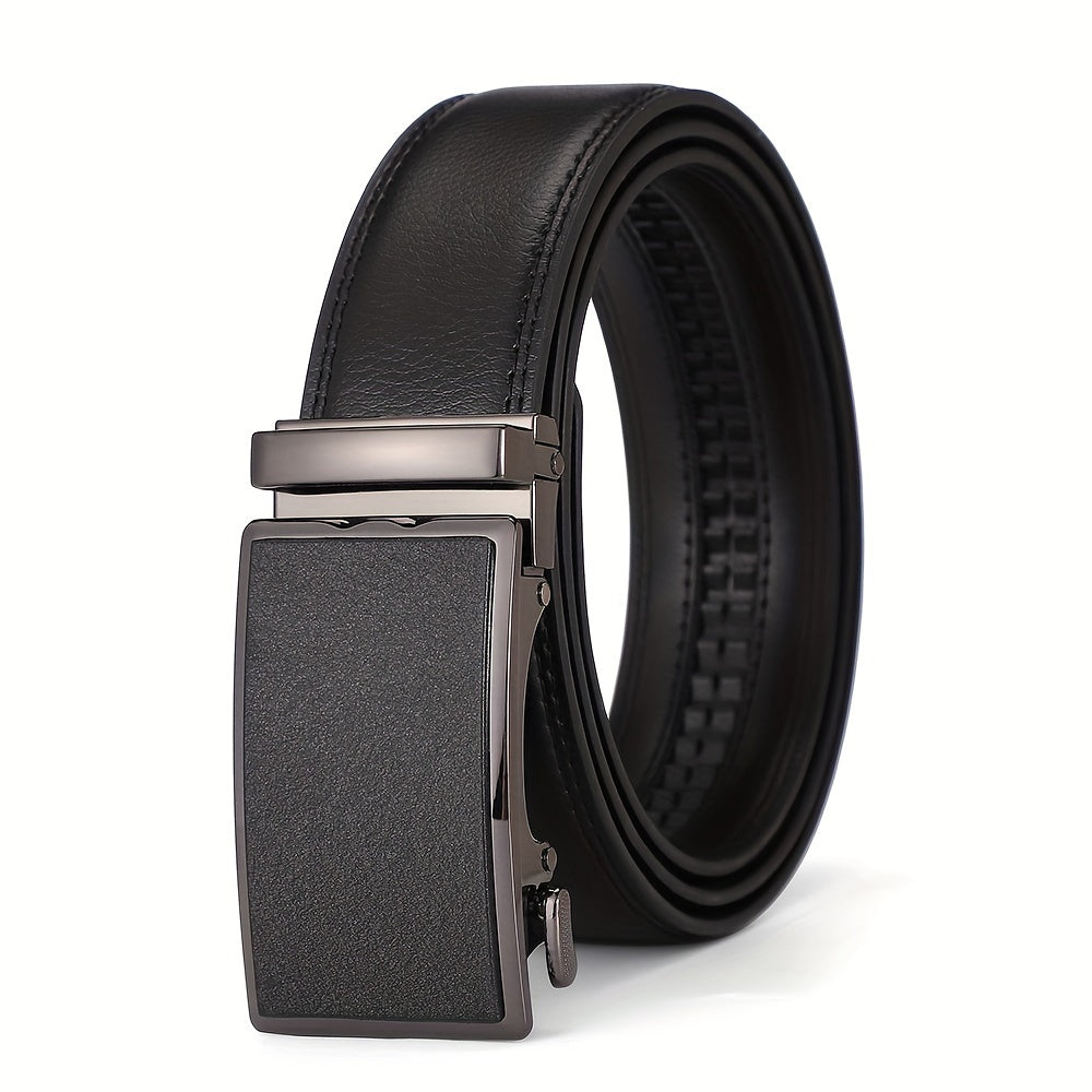 Men's High end Leather Automatic Buckle Business Belt