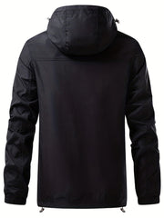 Men's Lightweight Hooded Windbreaker Jacket Coat for Outdoors Hiking