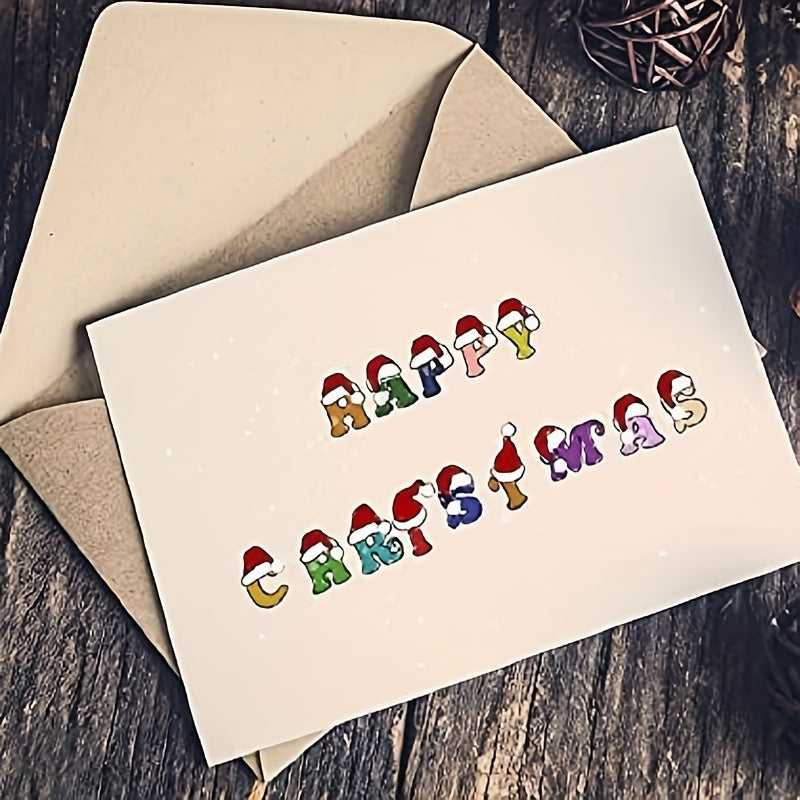 Christmas Alphabet Clear Stamps For Card Making - Santa Hat Letter Stamps