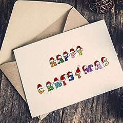 Christmas Alphabet Clear Stamps For Card Making - Santa Hat Letter Stamps