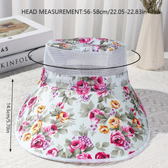 Floral Mesh Sun Hat UV Protection Baseball Cap