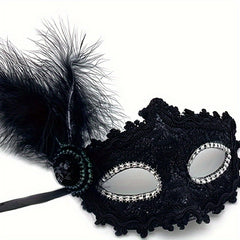 Gothic Cartoon Mask Bow Hairband Necklace Earrings Set