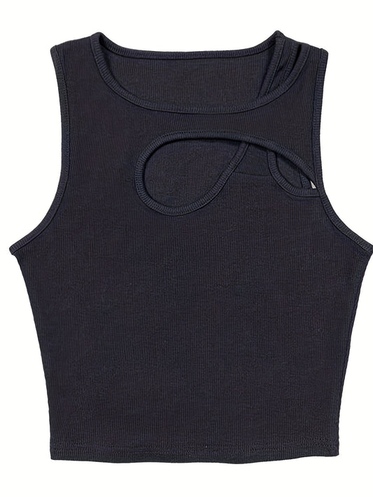 3pcs Solid Tank Tops with Cut Out Straps Sleeveless Top