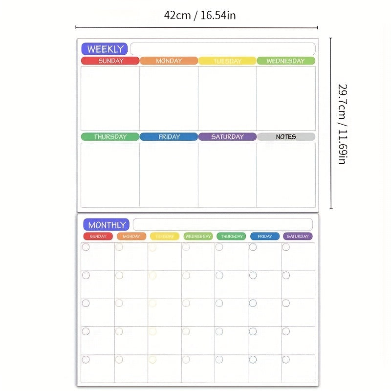 2pcs Magnetic Duties Chart for Adults and Refrigerator Weekly Schedule Board