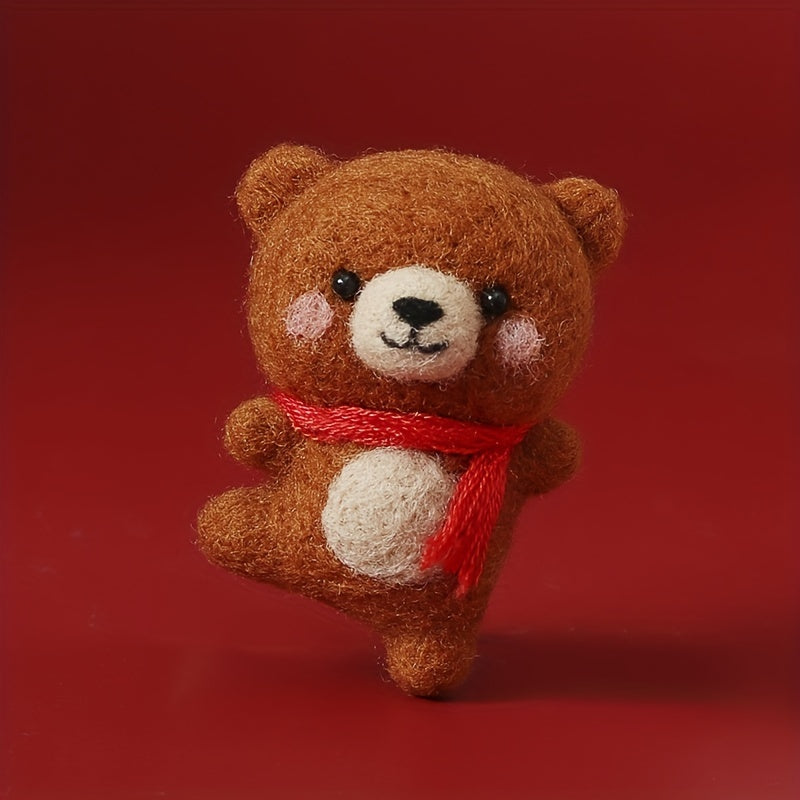 DIY Animal Bear Wool Felt Doll Kit for Beginners