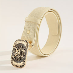 Men's Lion Pattern Buckle Belt Adjustable Belt