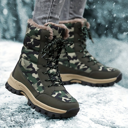Women's Camo High Boots - Outdoor Hiking & Camping
