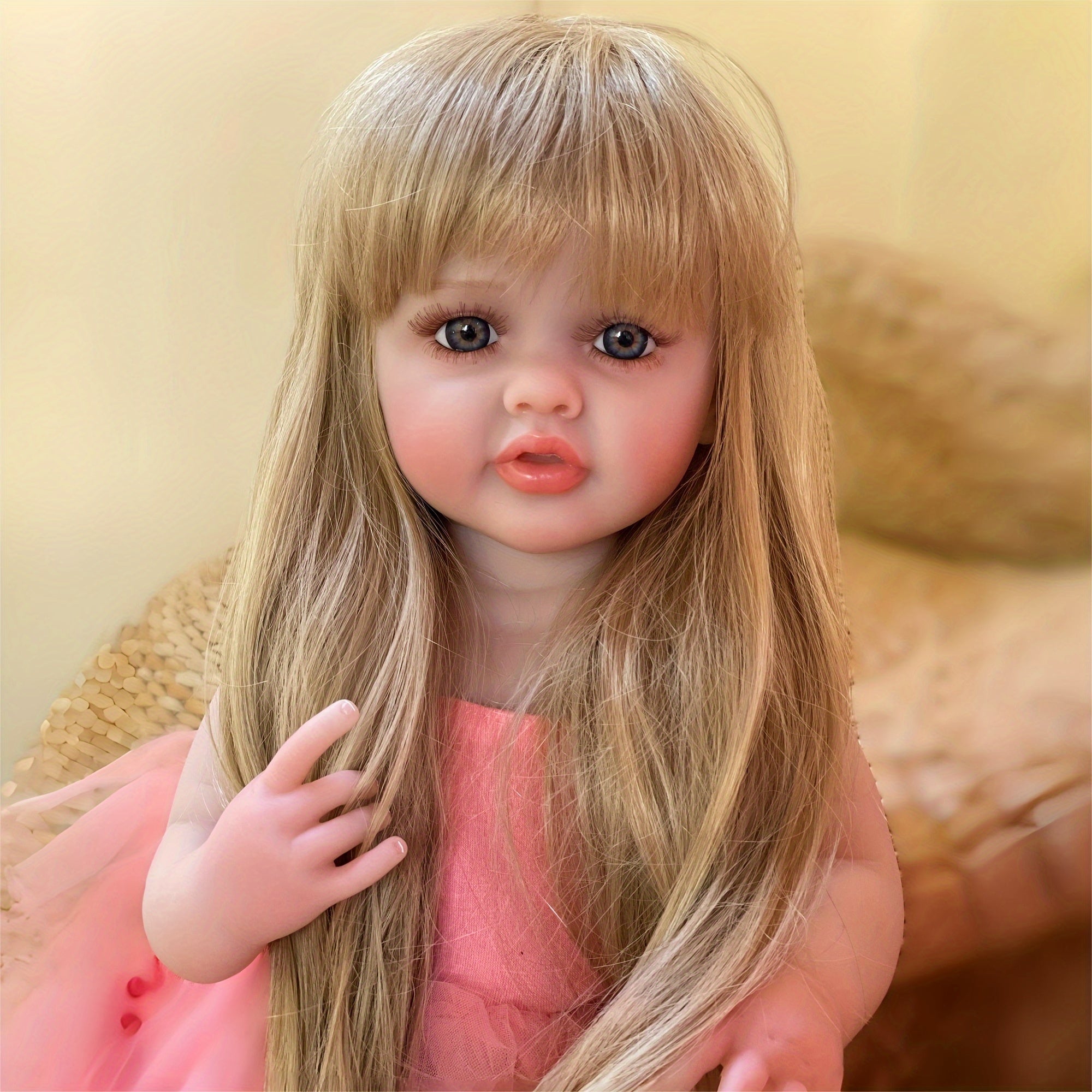 Realistic 55 Lifelike Youngsters Girl Reborn Doll with Dress & Accessories