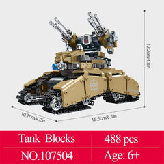 488pcs Ammunition Shower Tank Building Blocks DIY Toys