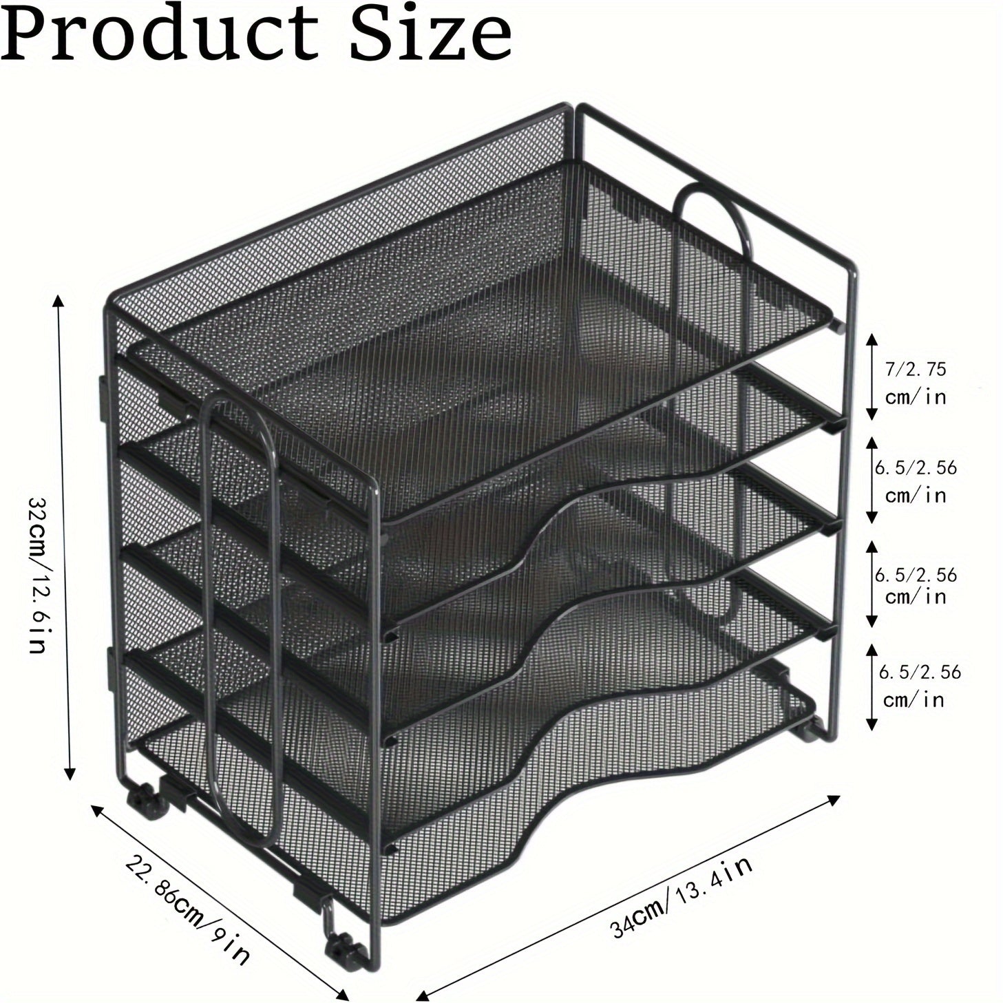Mesh Desk Organizer Stackable Letter Trays Carbon Steel Foldable Rust Resistant