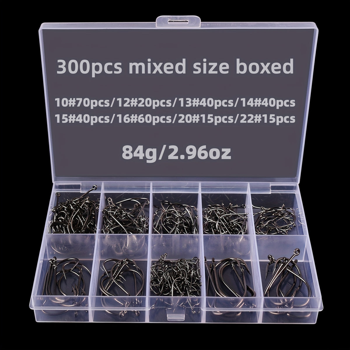 300-500 Mix Sizes Fishing Hooks Long Shank Sea Bass Tackle