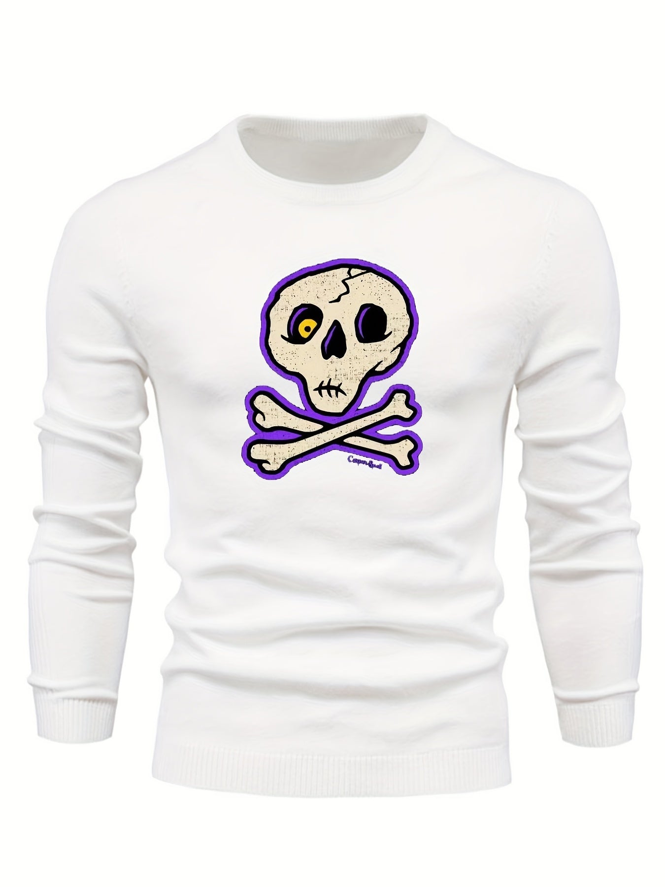 Cartoon Skull Slim Sweater for Fall Winter