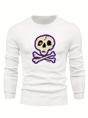Cartoon Skull Slim Sweater for Fall Winter