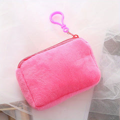 Mini Plush Zipper Storage Bag Portable Key Case